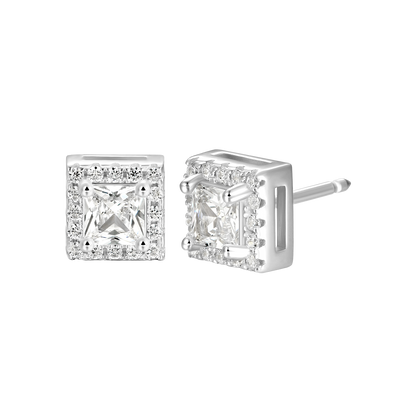 Custom Halo Moissanite Stud Earring