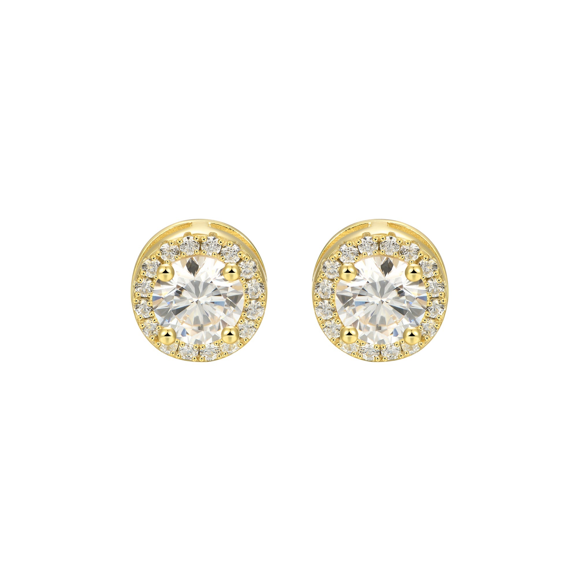 Custom Halo Moissanite Stud Earring