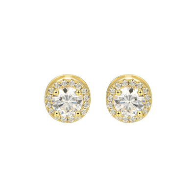Custom Halo Moissanite Stud Earring