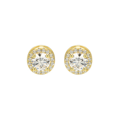 Custom Halo Moissanite Stud Earring