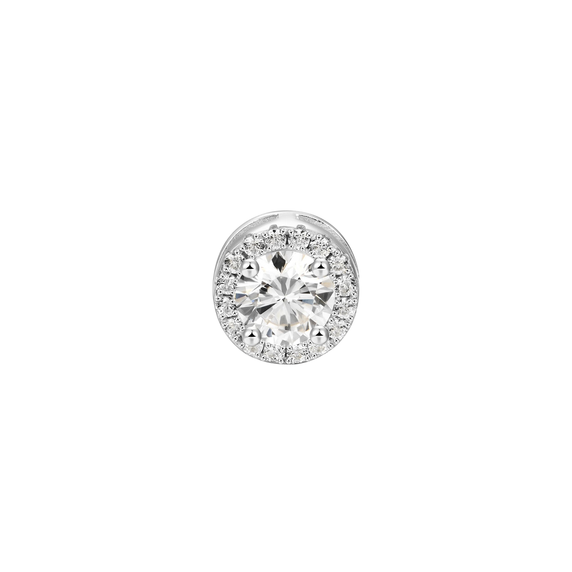 Custom Halo Moissanite Stud Earring