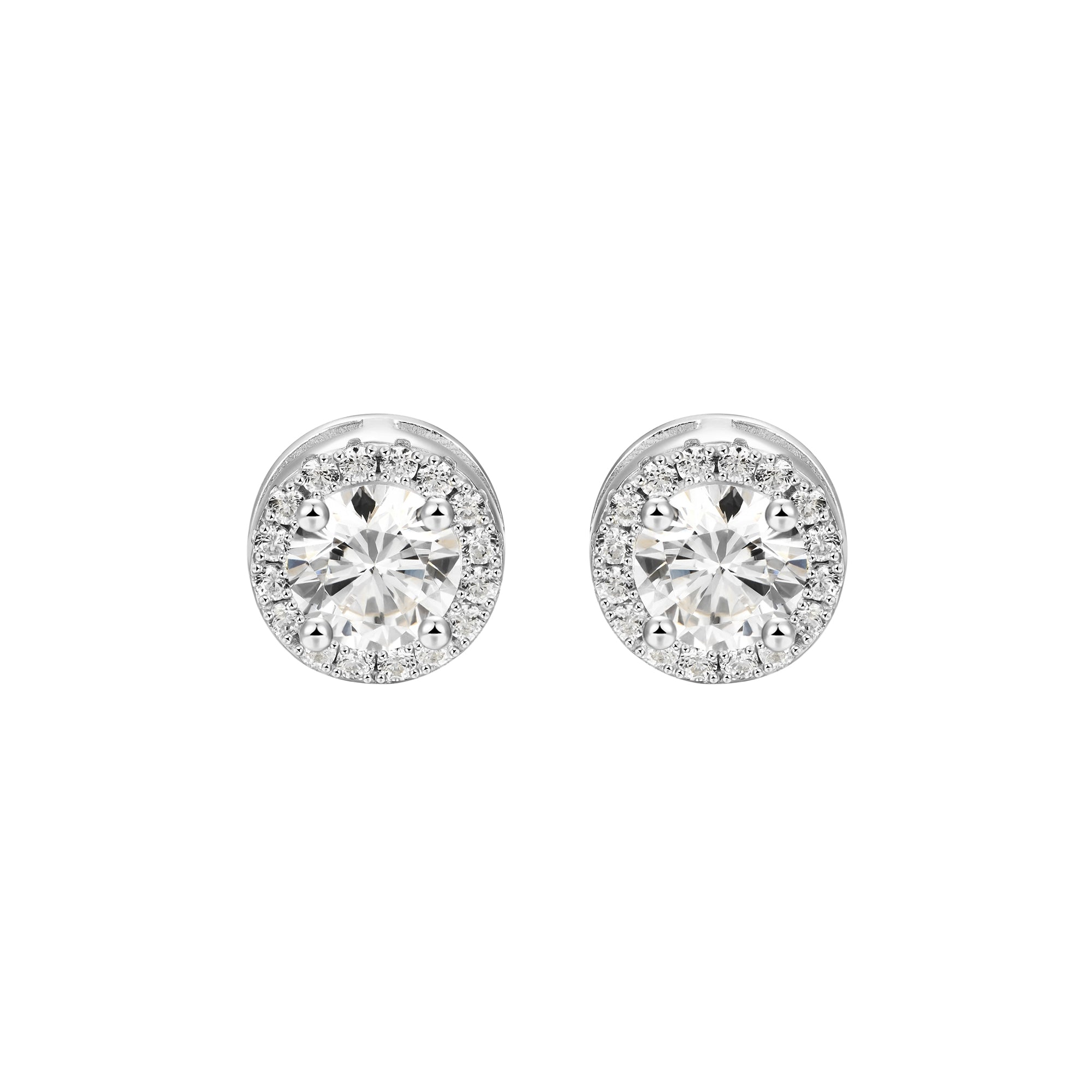 Custom Halo Moissanite Stud Earring