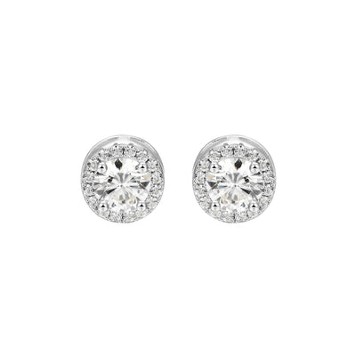 Custom Halo Moissanite Stud Earring