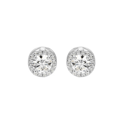 Custom Halo Moissanite Stud Earring