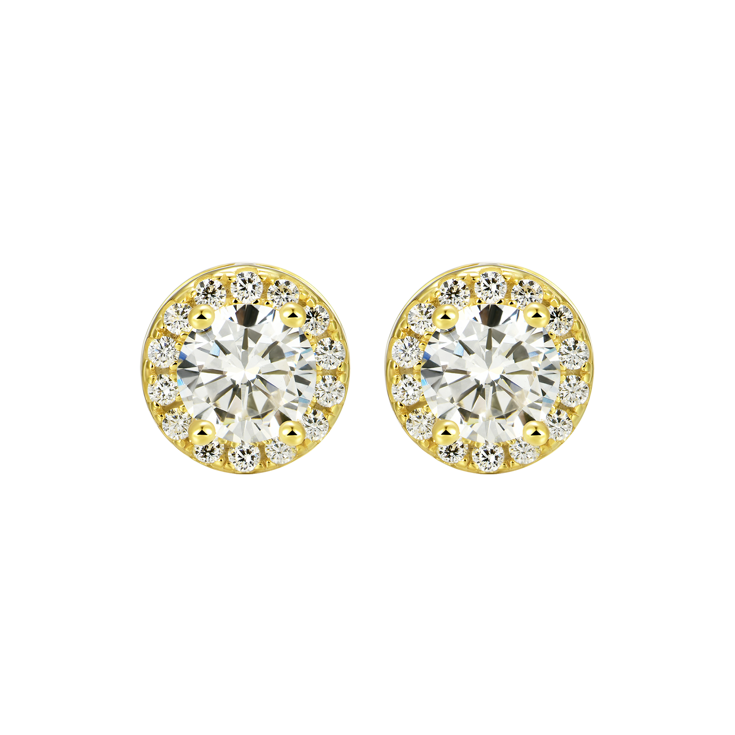 Custom Halo Moissanite Stud Earring