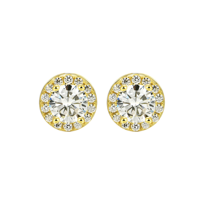 Custom Halo Moissanite Stud Earring
