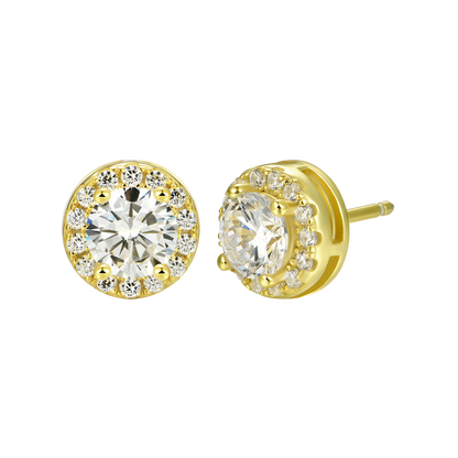 Boucle d'oreille Moissanite Halo personnalisée