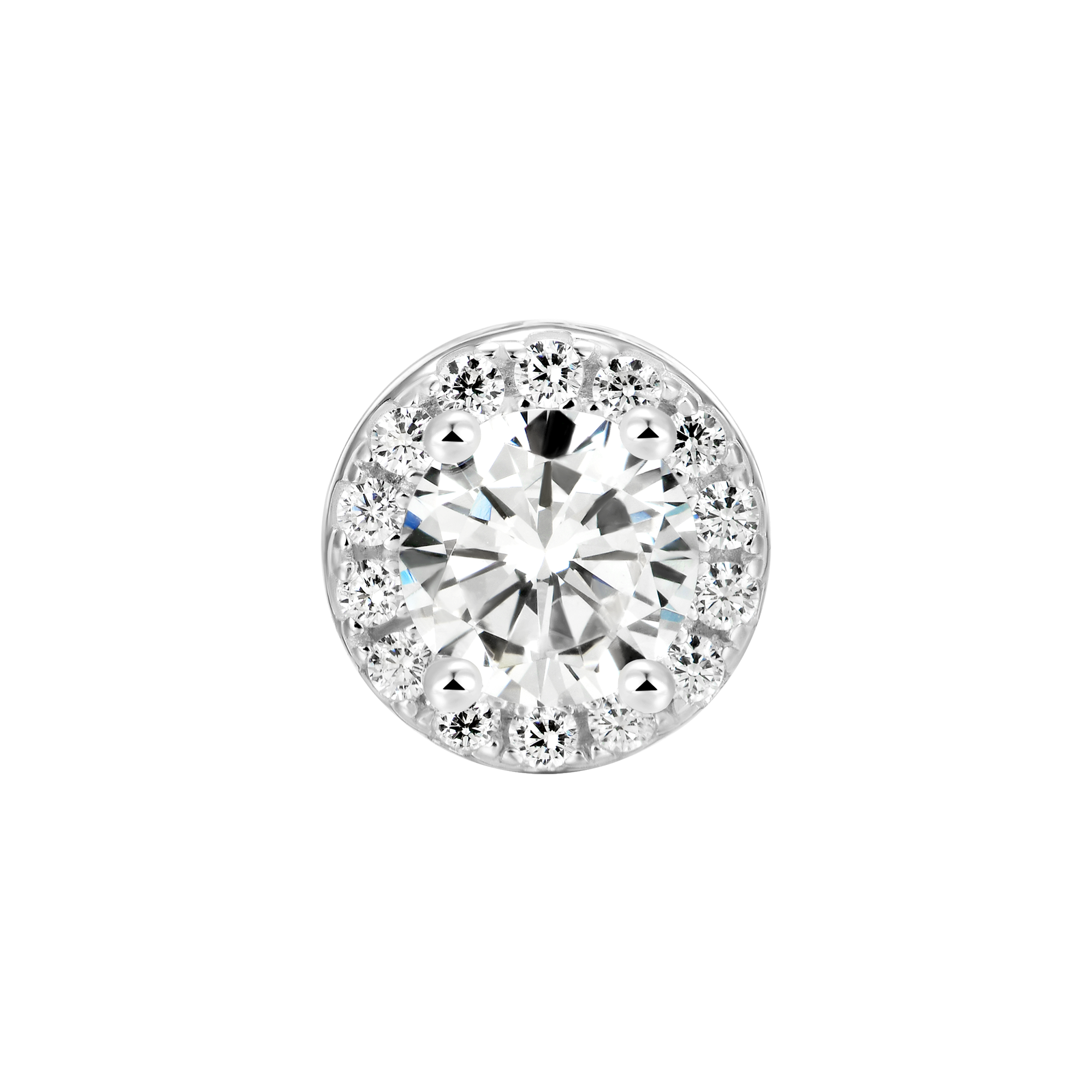 Boucle d'oreille Moissanite Halo personnalisée