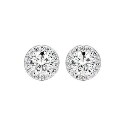 Custom Halo Moissanite Stud Earring