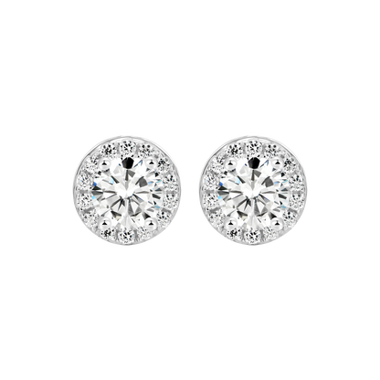 Custom Halo Moissanite Stud Earring