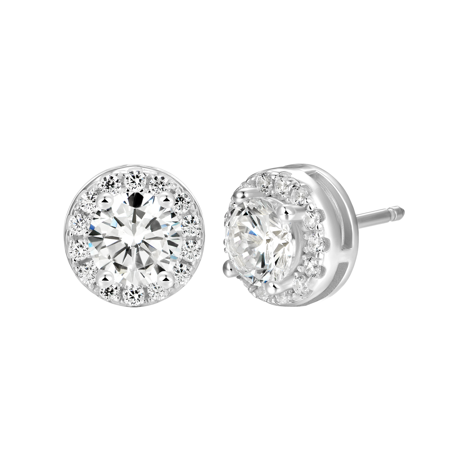 Boucle d'oreille Moissanite Halo personnalisée